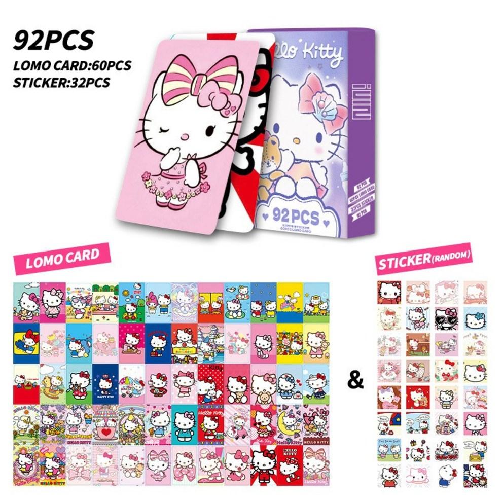 Same-day shipping Sanrio photocard goods LOMO illustration photocard 60 pcs + mini sticker 32 pcs, Hello Kitty photocard 60..., 1 pc