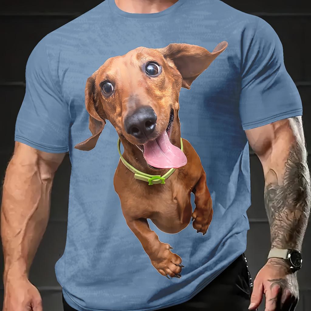 Ny Mote Dvergdachs 3D-trykt Rundhals Kort Ermet T-skjorte For Menn, Casual Sommer T-skjorte For Daglig Bruk Og Feriesteder