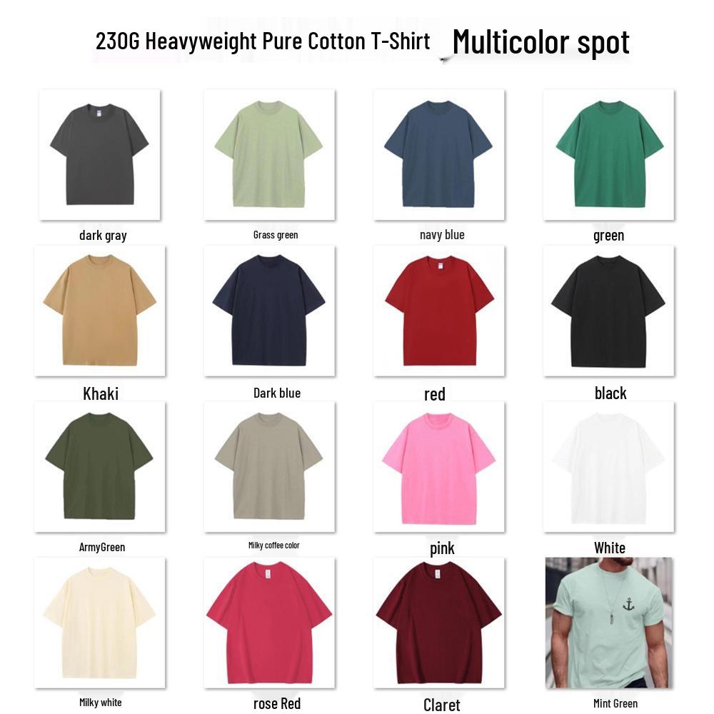 Men's Retro Letter Print Loose-Fit Cotton T-Shirt, Short-Sleeved, Summer 2024