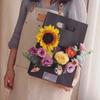 Handheld Bag with Window Opening Flower Box Kraft Paper Multicolor Flower Box Teaching Materials for Floral Packaging  Gift Boxs