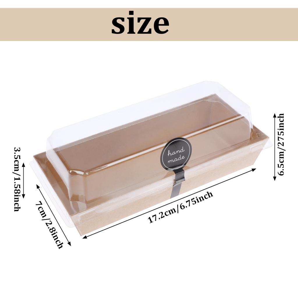 50 Pieces Cake With Lid Box Swiss Roll Plastic Holder Individual Charcuterie Sna