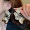 Flower Steel Needle Earrings French Style High-end Temperament Petal Earrings for Women