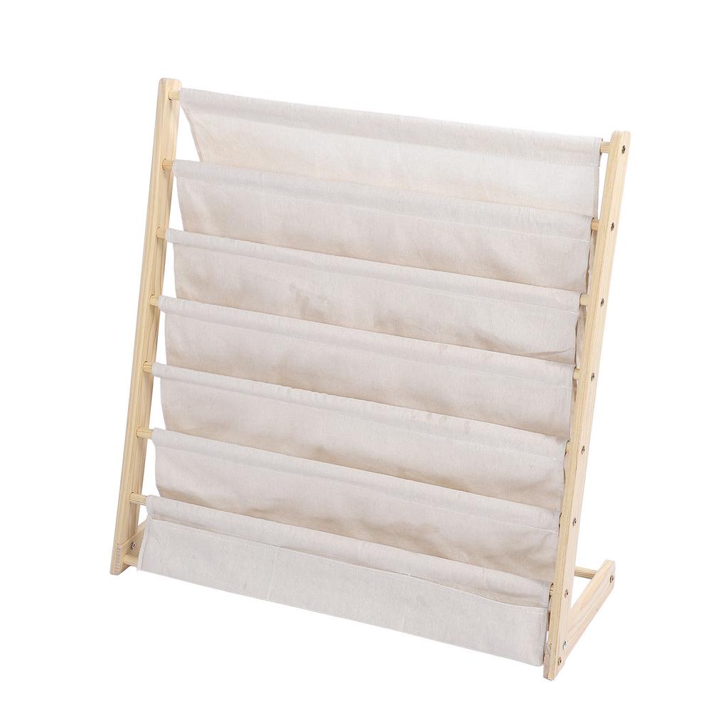 Ayakta Çocuk Kitaplığı Ahşap Bebek Okuma Rafı Saklama Rafı Basit Kitaplık Mobilya