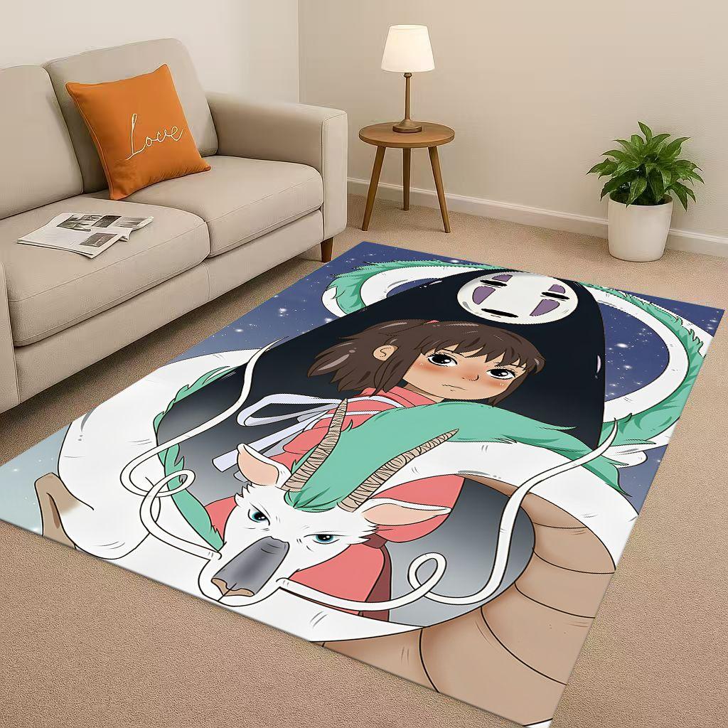 Classic Cartoon Spirited Away No Face Man Living Room Non-Slip Area Rug Soft Carpet for Bedroom Playroom Sofa,Home Decor Doormat