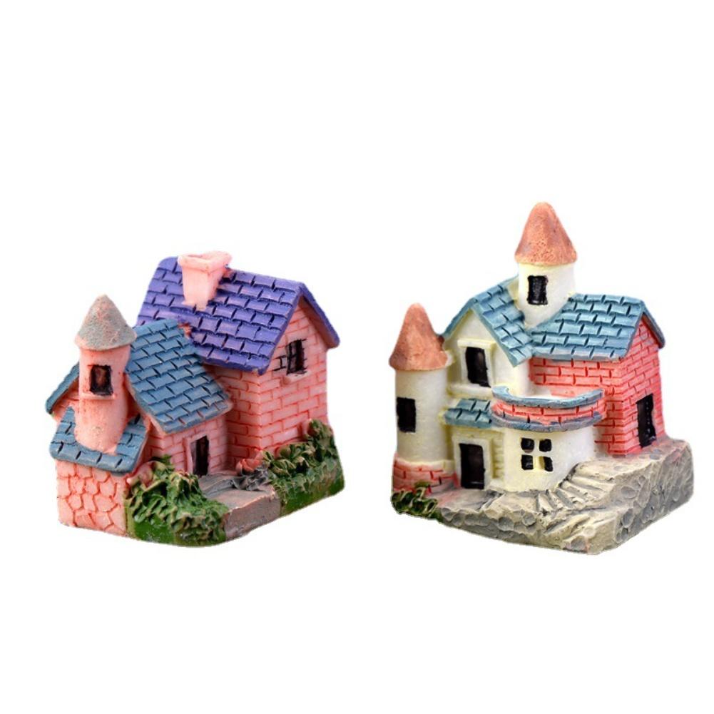 8Pcs Miniature Fairy Garden Houses Set DIY Fairy Garden Parts Miniature Ornament Statue Figurines For Landscape Pot Dollhouse