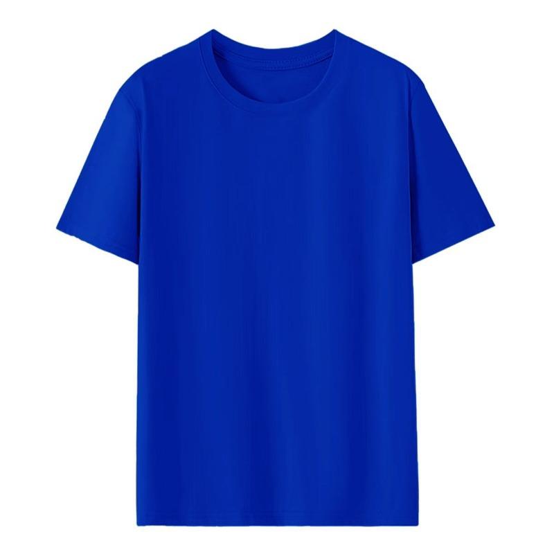 Pure cotton T-shirt women's round neck short-sleeved T-shirt logo advertising shirt group clothing trendy brand women's top solid color clothes