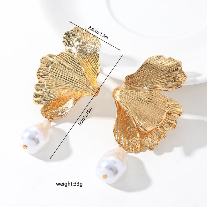 Vintage Irregular Earrings Imitation Pearl Pendant Earrings for Women Trend 2026 Leaves Piercing Earring Jewelry Accessories