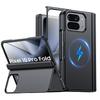 For Google Pixel 10 Pro Fold with Magnetic Power [Hidden Kickstand][Screen Protector][Hinge Protection] Slim Shockproof Protective Phone Case-Black