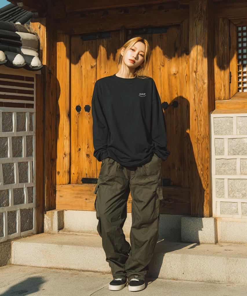 OHP Ohpxaidaeve Btaegeuk Snake Crew Neck Long Sleeve T-Shirt