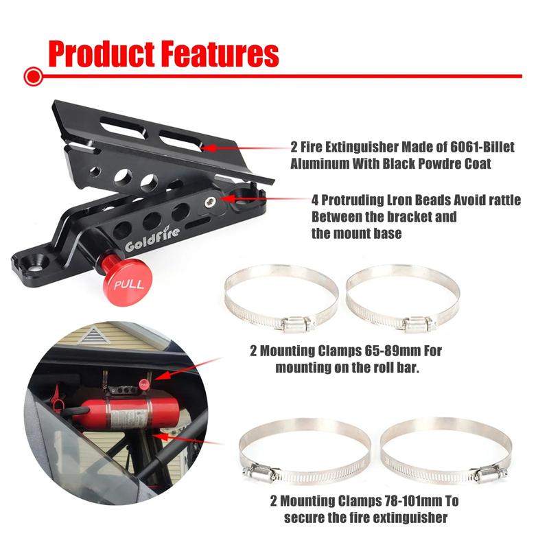 Universal Extinguisher Mount Holder Brackets Vehicle Adjustable Quick Release Roll Bar Fire for Car UTV