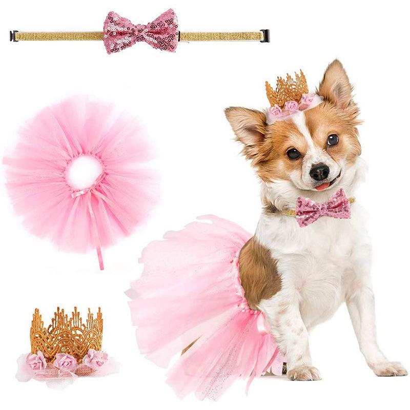 Popular Pet Birthday Party Crown Hat Dog Pet Supplies Ritual Birthday Hat Birthday Bow Bow Tie