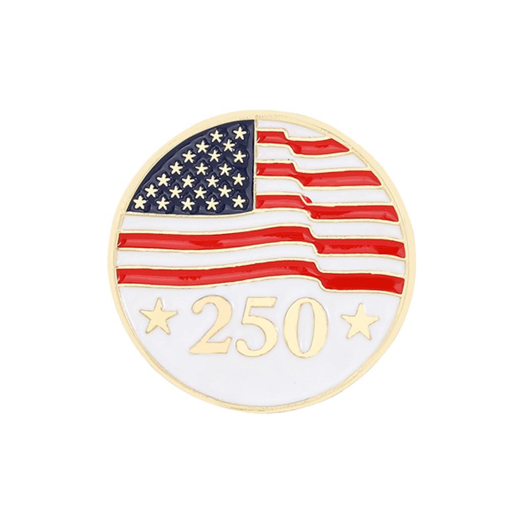 American Independence 250th Anniversary Flag Brooch - Creative National Emblem