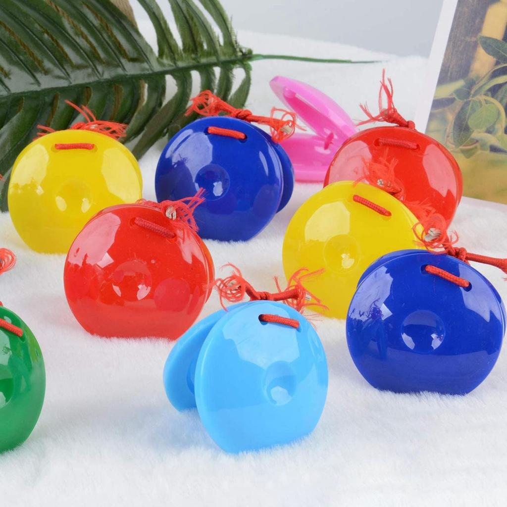 24 Pieces Wooden Castanets Percussion Instrument, Preschool Colorful Musical Rhythm Toys