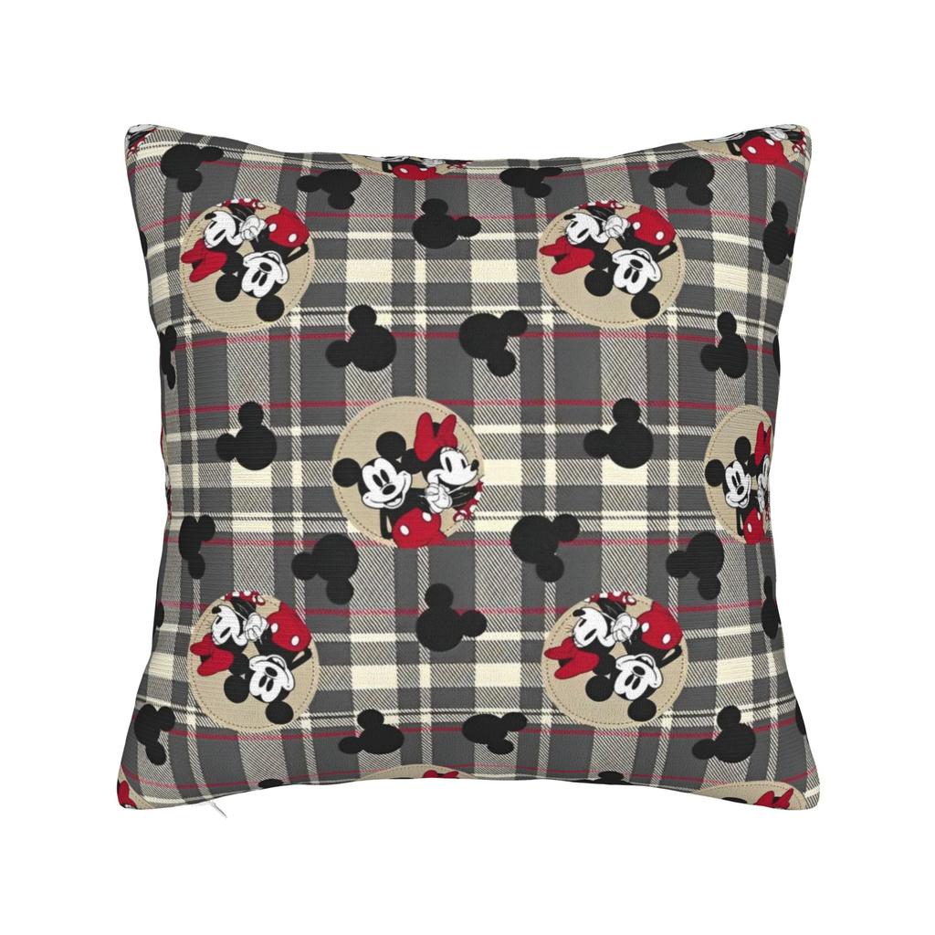 Mickey and Minnie Mouse Pillowcase Polyester Cushion Cover Gift Cute Cartoon Throw Pillow Case Cover Seater Zippered 45*45cm