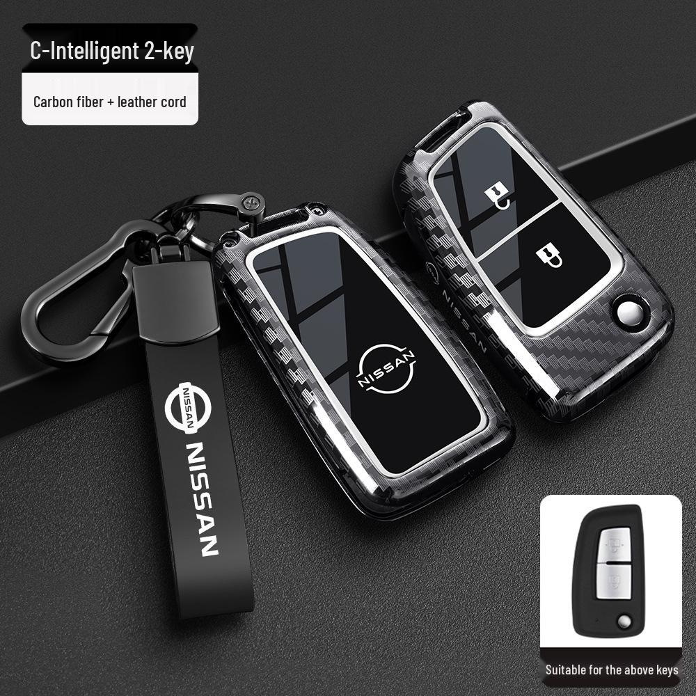 Nissan Schlüsseltasche Abdeckung: Passt für neue Sylphy, Teana, Tiida, Qashqai, X-Trail, Bluebird Modelle, Inklusive Schlüsselanhänger für Männer