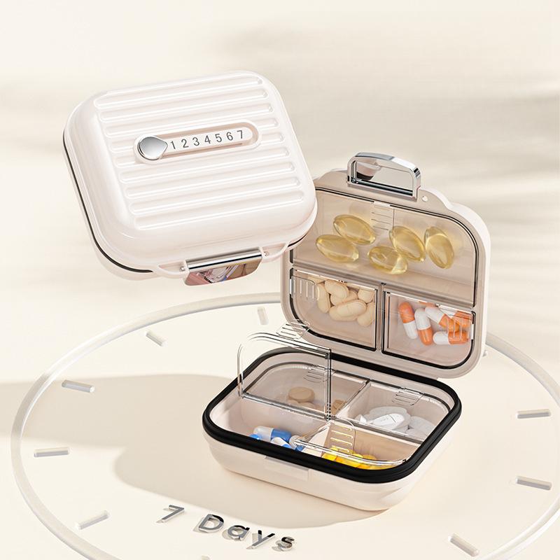 Portable Pill Box Waterproof Medicine Storage Device Travel Pill Compact Pill Storage Container For Daily Vitamin Supplements Suitable