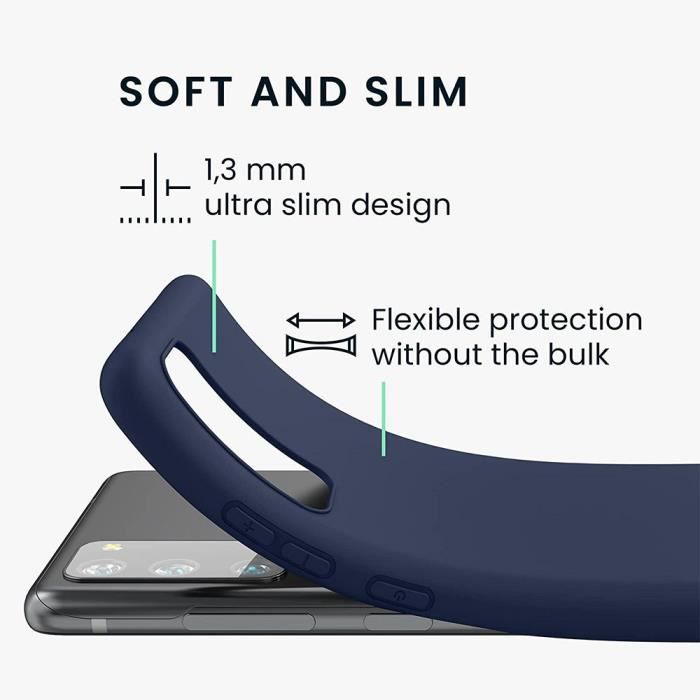Protective Case - BOOLING - Samsung Galaxy S20 - Silicone - Shockproof - Navy Blue