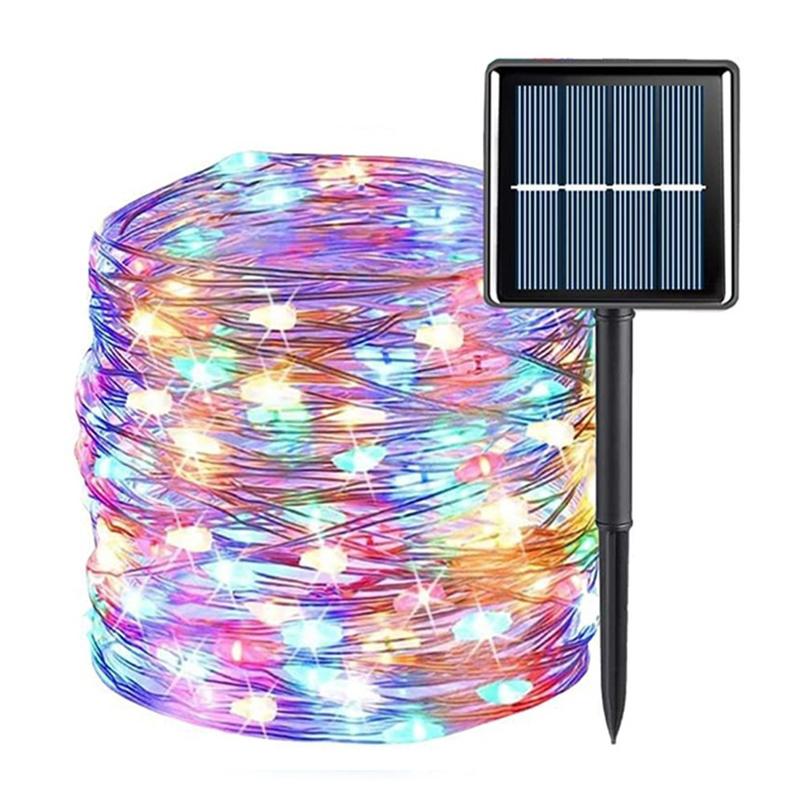 Solar Rope Strip Light Fairy String Garden Christmas Decoration Garland Xmas Solar Rope String Light Fairy Strip 32M/22M/12M/7M