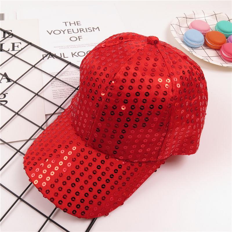 

Летняя однотонная сверкающая бейсболка с утиным язычком для танцев для мужчин и женщин, для выступлений, для студентов M（56-58cm）