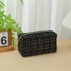 Fashion With Handle Cosmetic Bag Large Capacity Linen Cotton Makeup Bag Breathable Lightweight Toiletry Handbag Women
