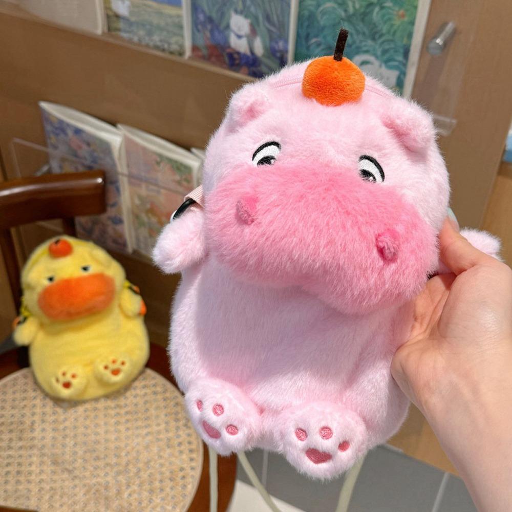 Animal Doll Capybara Plush Crossbody Bag Persimmon Cartoon Plush Shoulder Bag  Office