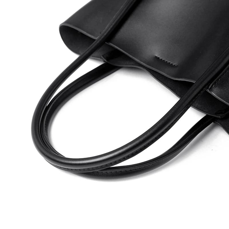 Monochromatic Genuine Leather Crossbody Bag for Women Casual Shoulder Bag Large Quality Bucket Bag Luxury