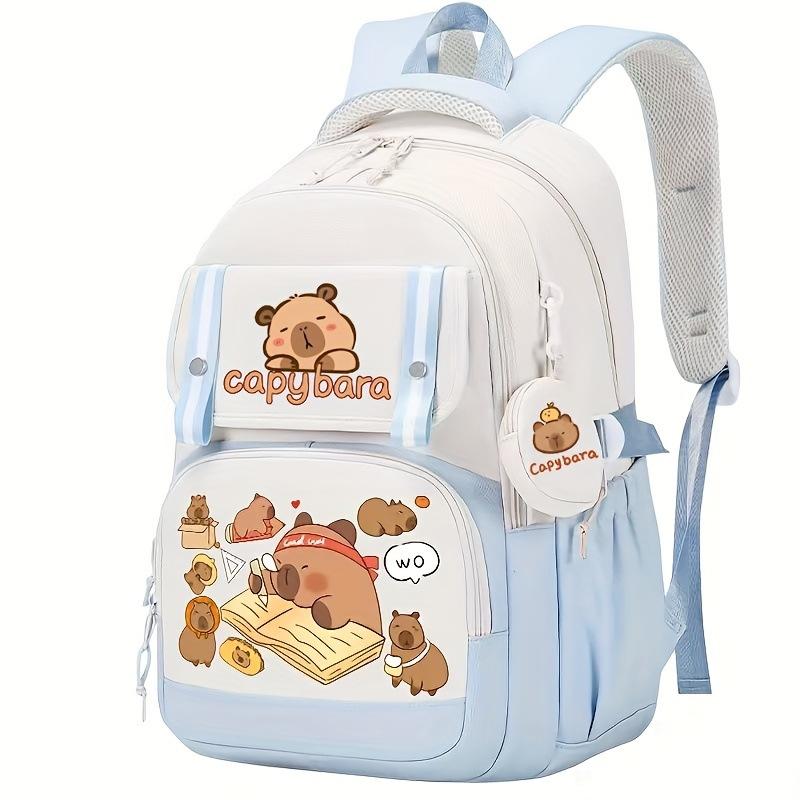New Capybara Kapibara Printed Backpack Foreign Trade Campus Male and Female Versatile Student Leisure School Bag