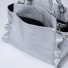 Jill Stuart Handbag with Ruffle Feminine 2-Way Design, Padlock, JSLH5DH1, Silver, Women's