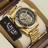 Men Watch Skeleton Quartz Wristwatch Gold Skeleton Retro Man Watch Top Brand Luxury Clock Mens Watches