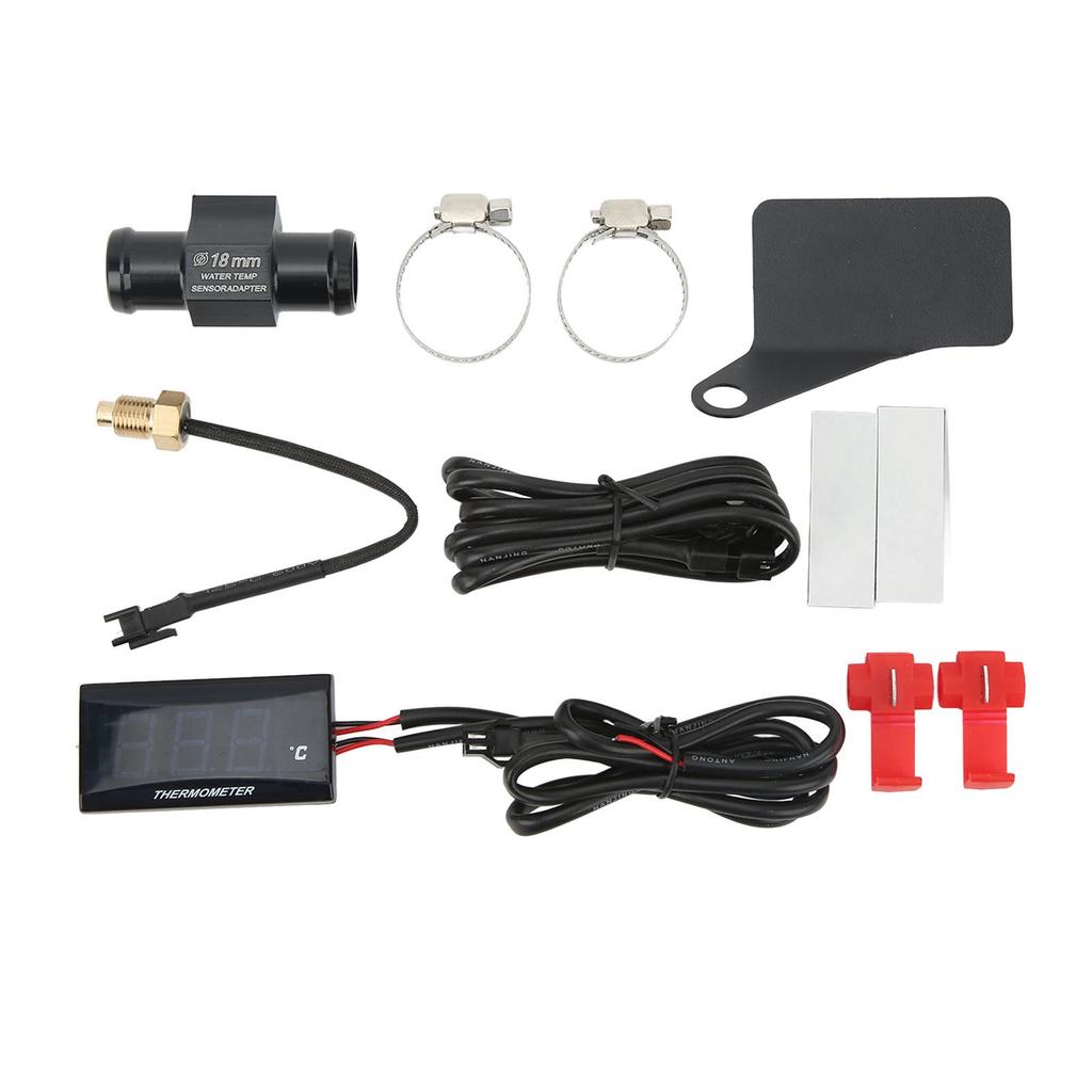 Universelle Motorrad DC12V LCD Super Slim Wassertemperaturanzeige mit 18mm Sensoradapter