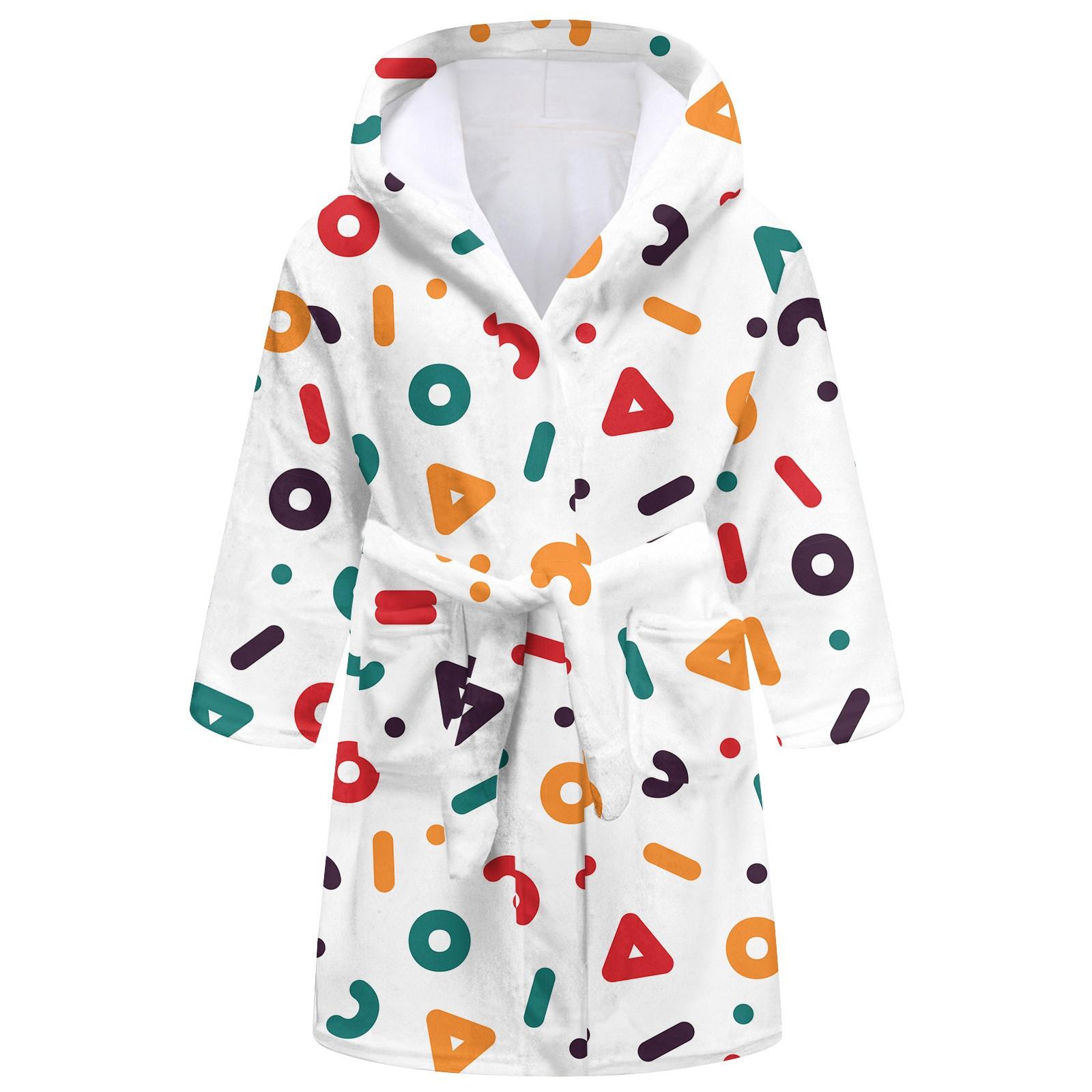 

Детский длинный халат, фланелевая пижама с принтом 140 белый