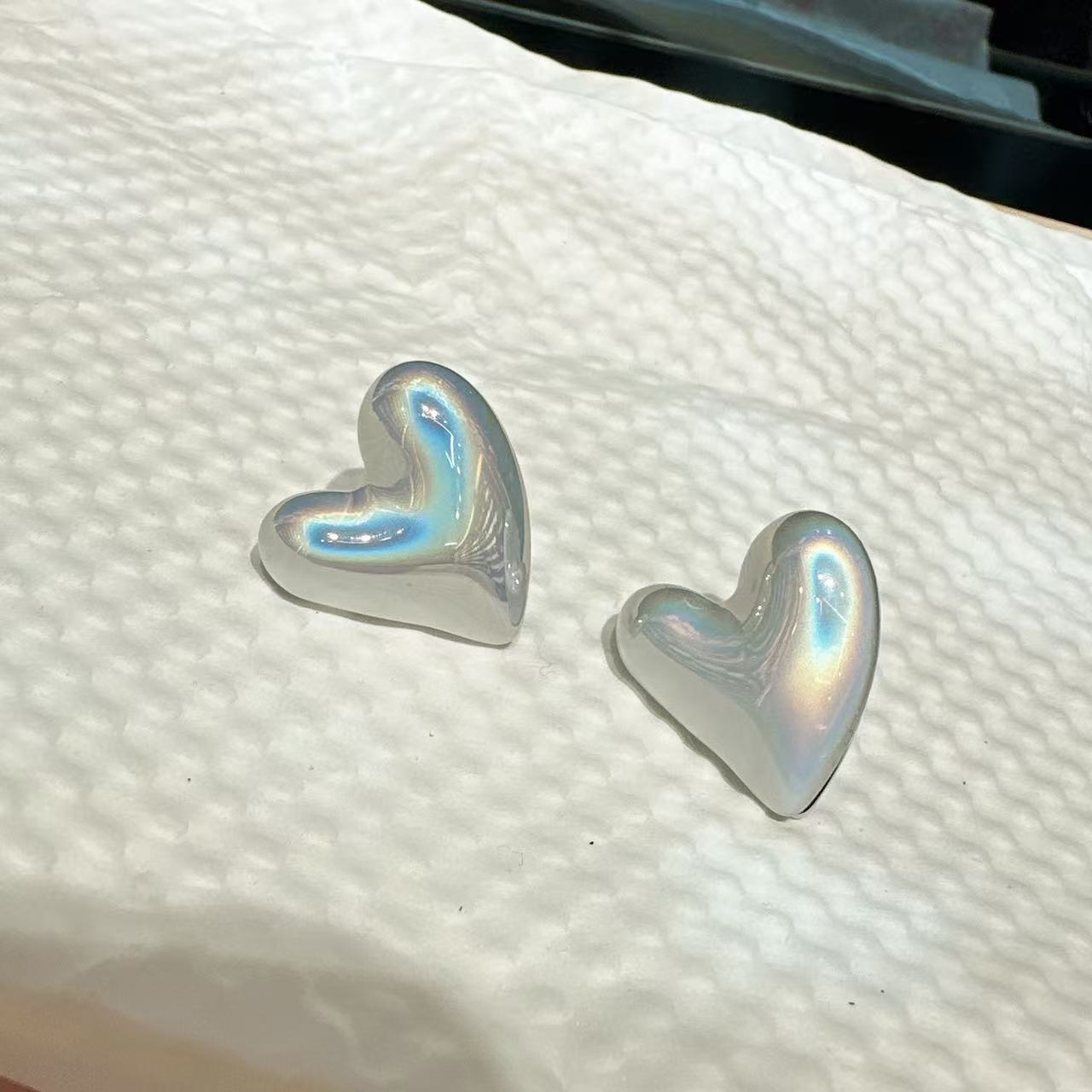 

Marka Stainless Steel Earrings for Women Heart-Shaped Cute Resin Silver Color Earrings Girls Fashion Jewelry