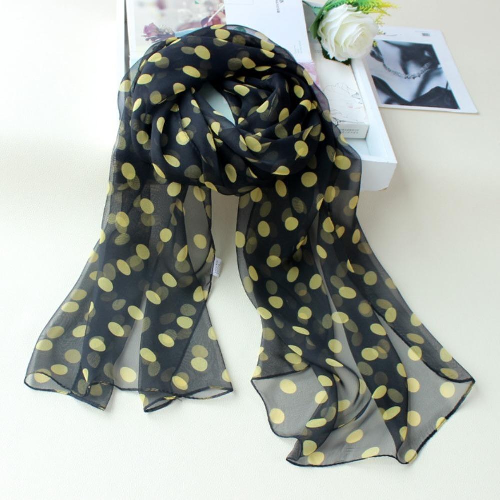 Wraps Chiffon Scarf Neckerchief Hijab Scarf Silk Scarf Polka Dot Scarf Ladies Women's Scarves Shawl