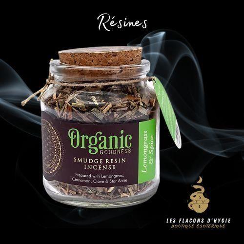 Encens - ORGANIC - Sauge citronnelle et épices - Résine - Blanc