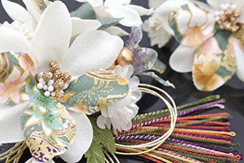 Haare Erwachsenwerden Abschluss 2-teilig Blau Mizuhiki Abschluss Haare Haare Hergestellt in Japan (Soubien) Ornament, Zeremonie, Zeremonie, Set, Weiß, Grün,