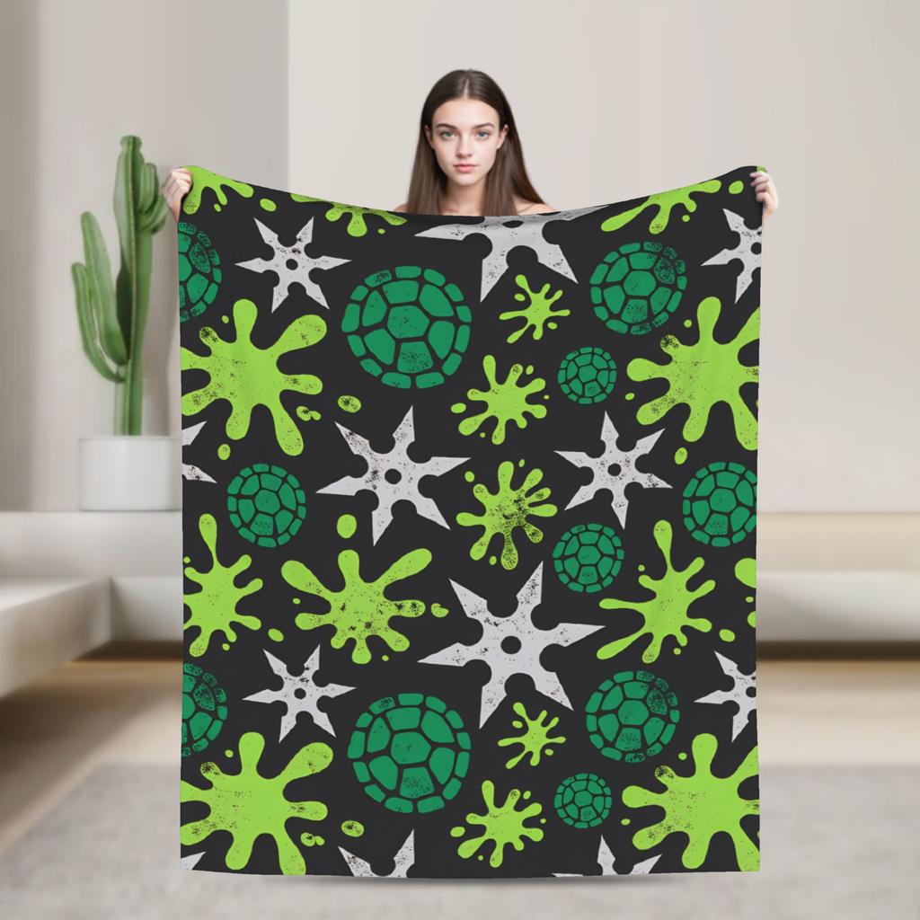 Comic Warm Soft Blankets T-Tmnts Character Decorative Plush Bedding Throws Funny Home Decor Flannel Bedspread Sofa Bed Cover