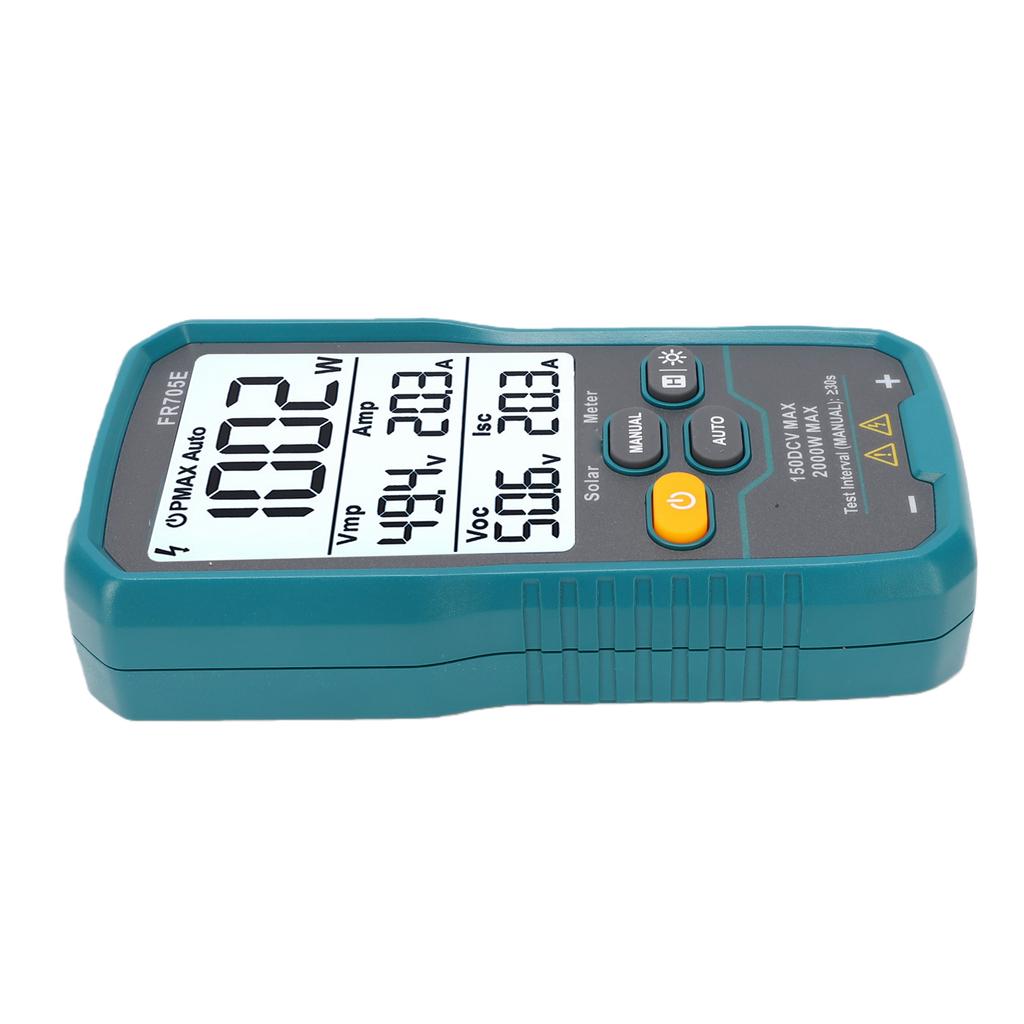 Solar Power Tester 2000W LCD Display High Precise Solar MPPT PV Power Meter with Backlit and Data Hold Function