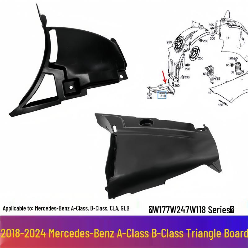 Fits Mercedes-Benz A, B, CLA, GLB Class W177/W247 Front Bumper Triangle Fender Guard A/B Class Triangle Plate [Left Driver Side]