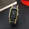 New Quartz Watches Man Fashion Luxury Business Rectangle Wristwatches Black Gold Couple Watch Gifts Reloj Hombre Montre Homme