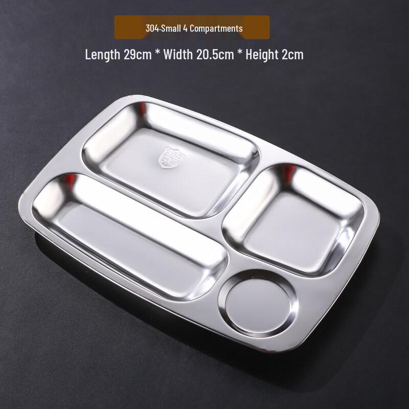 304 Stainless Steel Divided Meal Tray
