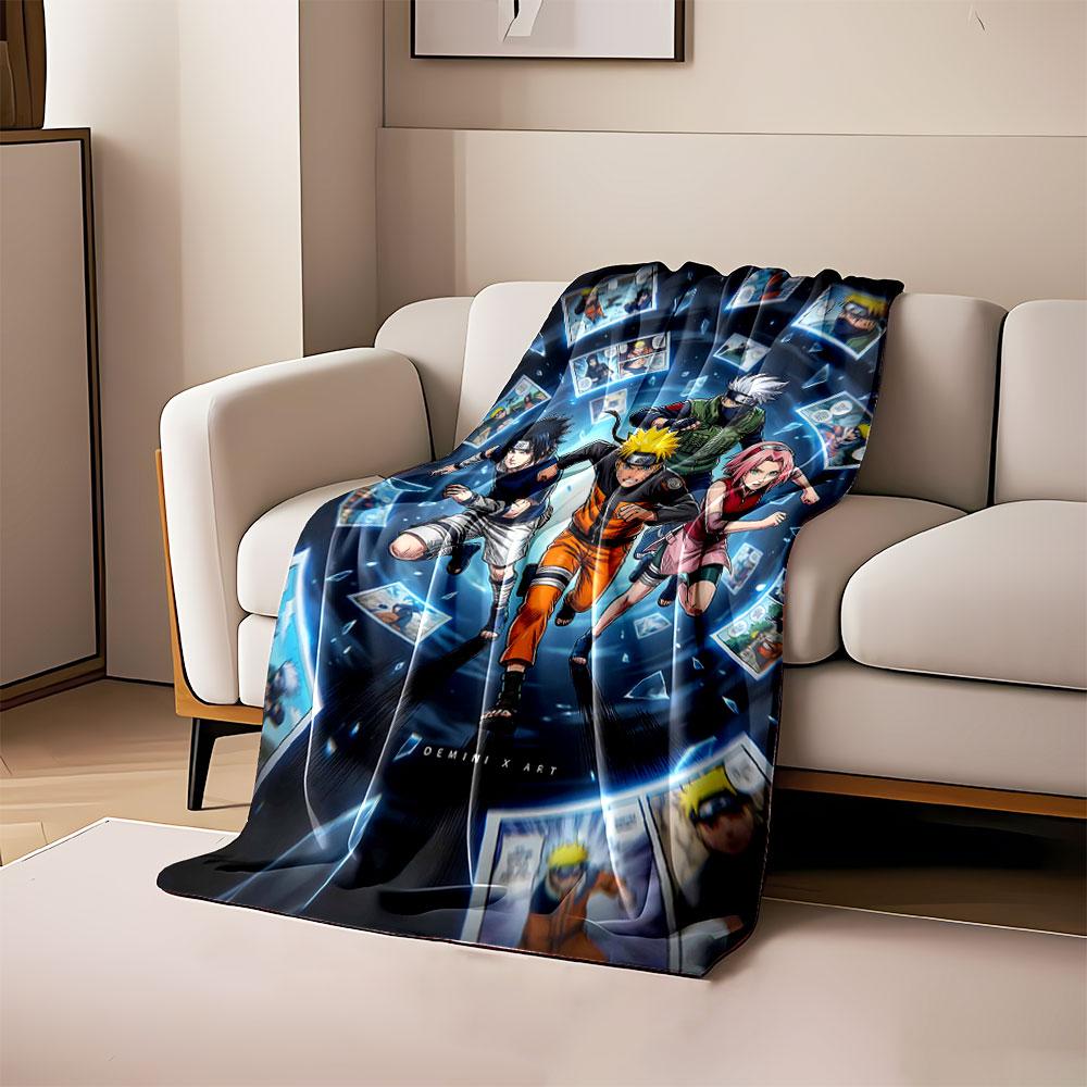 Dynamic characters running forward surrounded by comic pages in a vortex. for all seasons blanket lunch break throw gift 80cm x 120cm