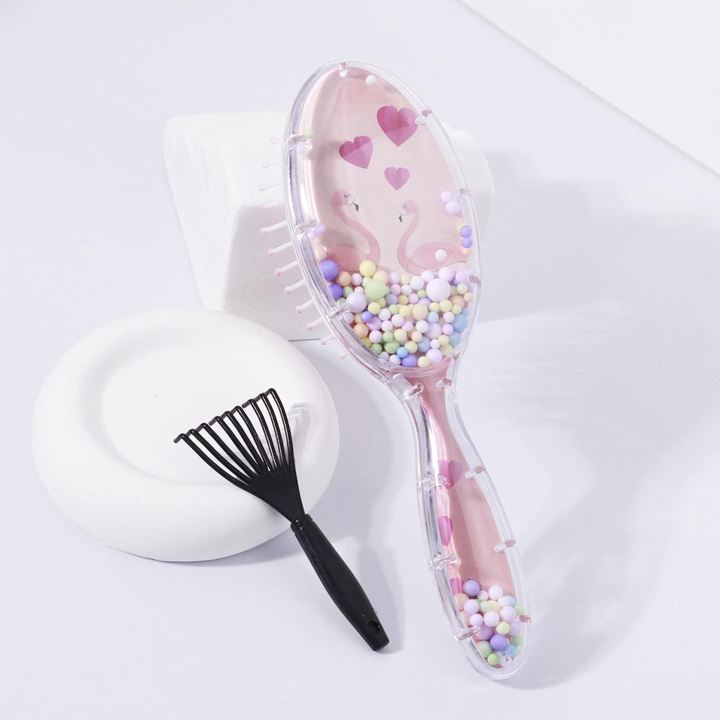 Cartoon pattern air cushion comb with cleaning claws set - non damaging hair massage brush, suitable for all hair types