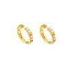 Contrasting color full diamond earrings k real gold electroplating light luxury high-end earrings niche design high-end earrings