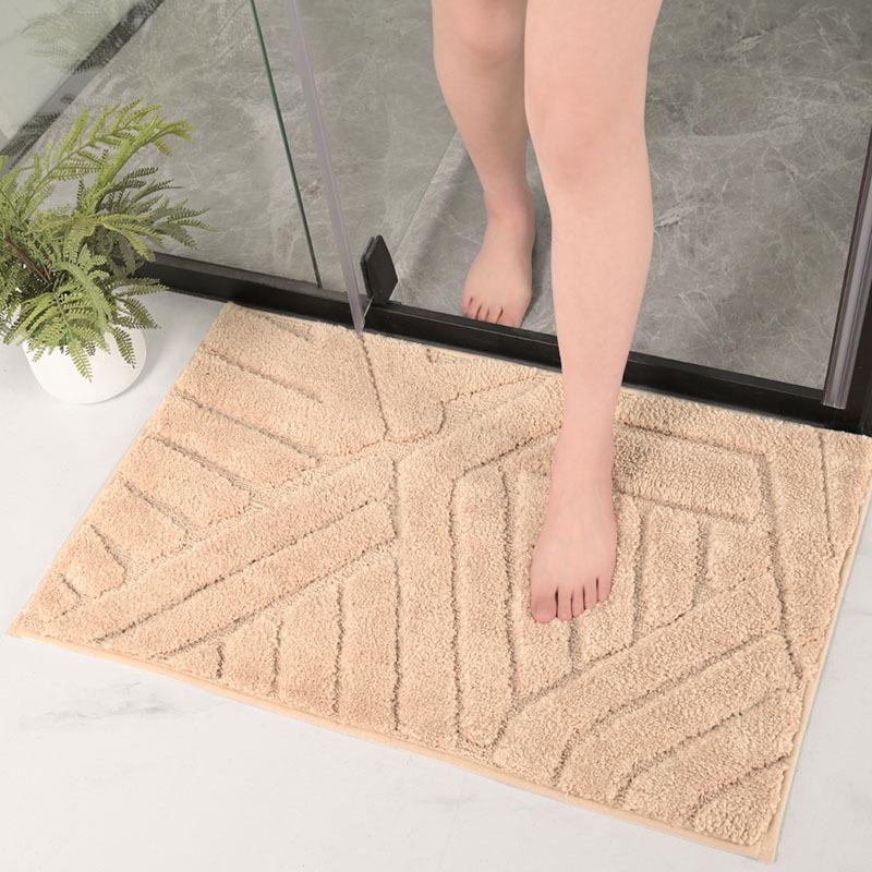 Non-Slip Microfiber Stripe Entrance Mat for Living Room, Bathroom, or Doorway