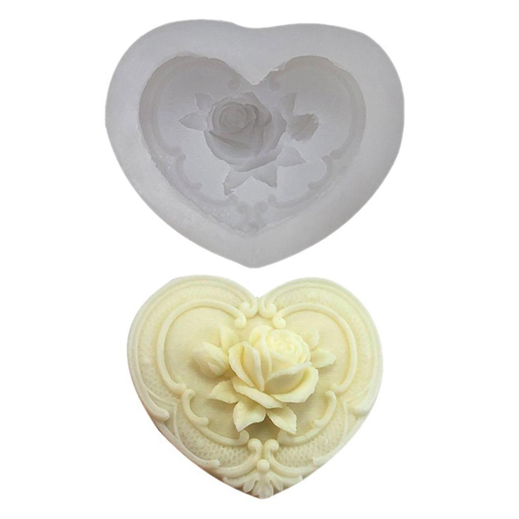 Herz Rose Silikonform Kerze Seife DIY Bastelbedarf für Anfänger Starter Backen Kuchen Dekor Form