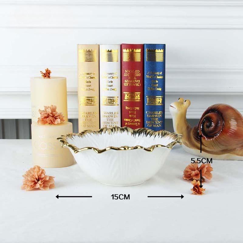 Golden Edged Ceramic Dining Plate Western Steak Plate Sushi Plates Dessert Bowl Sashimi Plates Fruit Dish Salad Bowl Soup Bowls
