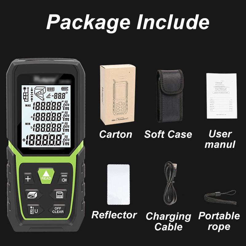 Portable Laser Distance Meter High Precision Laser Rangefinder Laser Tape Ranges Finder Diastimeter Measurer 3.7V 50m 100m 150m