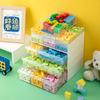 Stolní zásuvka Úložný box Stohovatelný organizér stavebních bloků Transparentní zásobníky na hračky Lego Sundries Koše na domácí kosmetiku