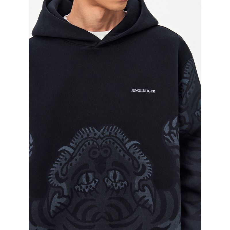 Jungle Tiger New Chinese Style Tiger Hooded Sweatshirt Men's Autumn and Winter Loose Heavy Thickened Digital Print Hoodie