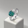 Hui Zhiyi S925 Silver Ice Flower Cut Ring with Paraiba Tourmaline and 2-Carat High Carbon Diamond